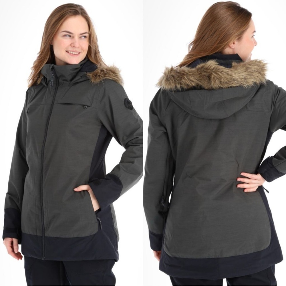 Burton Women’s Lelah Living Lining Ski Snow Jacket Isulated in Dark Green M